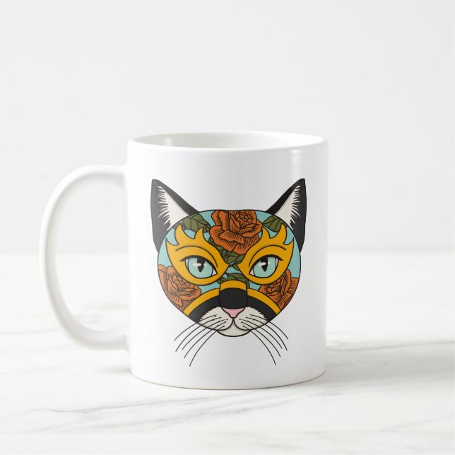 Lucha Libre Cat Kaffemugg (Vänster)