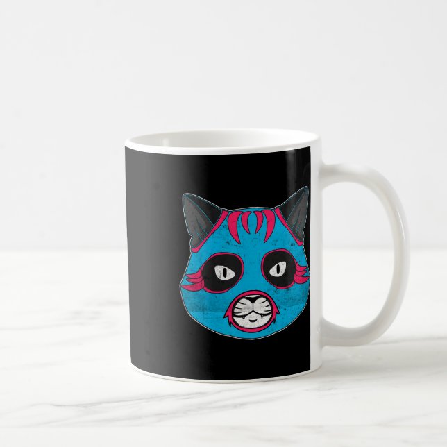 Lucha Libre Cat Wears Luchador Wrestling Mask Kaffemugg (Höger)