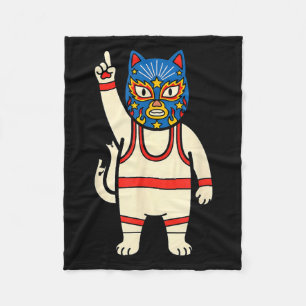 Lucha Libre Katt Wrestling Luchador Rolig Retro Fleecefilt