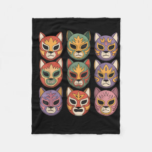 Lucha Libre Kattmaskerad Rolig Luchador Mask Gato Fleecefilt