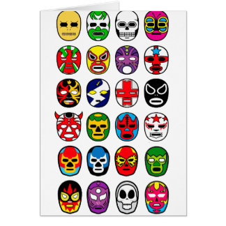 Lucha Libre Luchador maskerar den mexicanska Hälsningskort