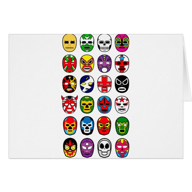 Lucha Libre Luchador maskerar den mexicanska Hälsningskort (Framsidan Horizontal)