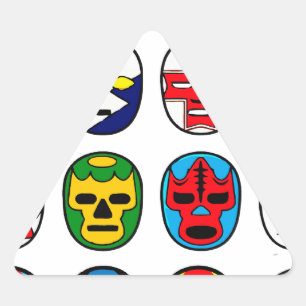 Lucha Libre Luchador maskerar den mexicanska Triangelformat Klistermärke
