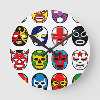 Lucha Libre Luchador Mexican Wrestling Masks Rund Klocka
