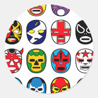 Lucha Libre Luchador Mexican Wrestling Masks Runt Klistermärke