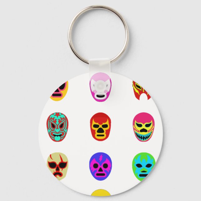 Lucha Libre Mask Mexican Wrestling Nyckelring (Framsida)