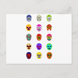 Lucha Libre Mask Mexican Wrestling Vykort