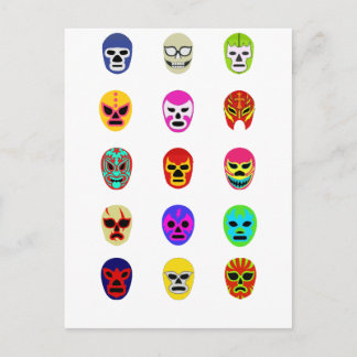 Lucha Libre Mask Mexican Wrestling Vykort