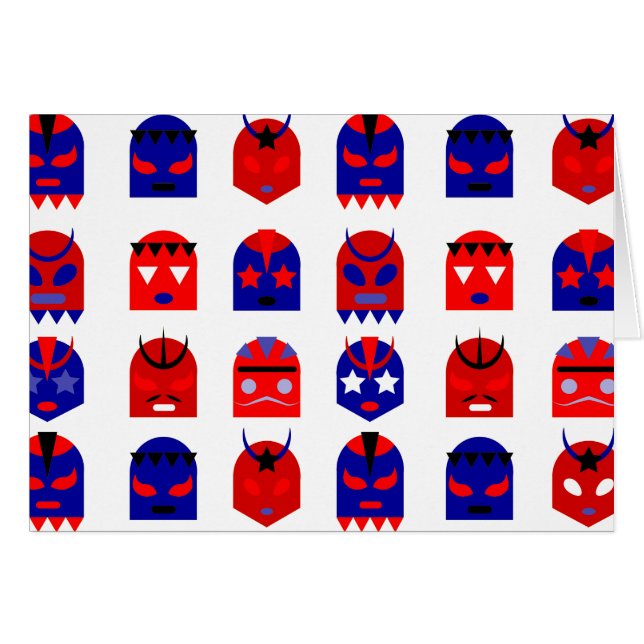 lucha libre-masker hälsningskort (Framsidan Horizontal)