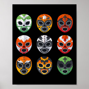 Lucha Libre-masker Tröja Pojke Män Mexikansk brott Poster