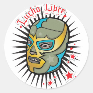 Lucha Libre maskerar den mexicanska brottningen Runt Klistermärke