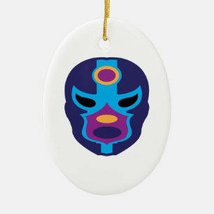 Lucha Libre maskerar Julgransprydnad Keramik