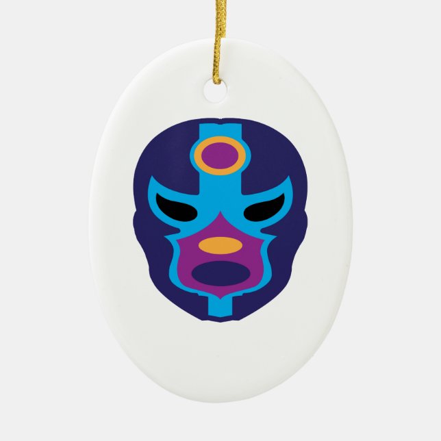 Lucha Libre maskerar Julgransprydnad Keramik (Framsidan)