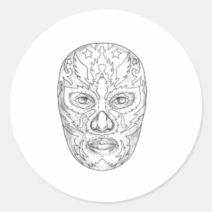 Lucha Libre maskerar tatueringen Runt Klistermärke