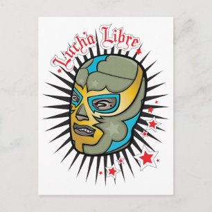 Lucha Libre Mexican Wrestling Mask Vykort