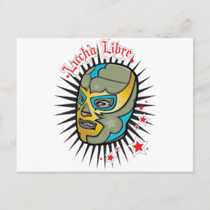 Lucha Libre Mexican Wrestling Mask Vykort