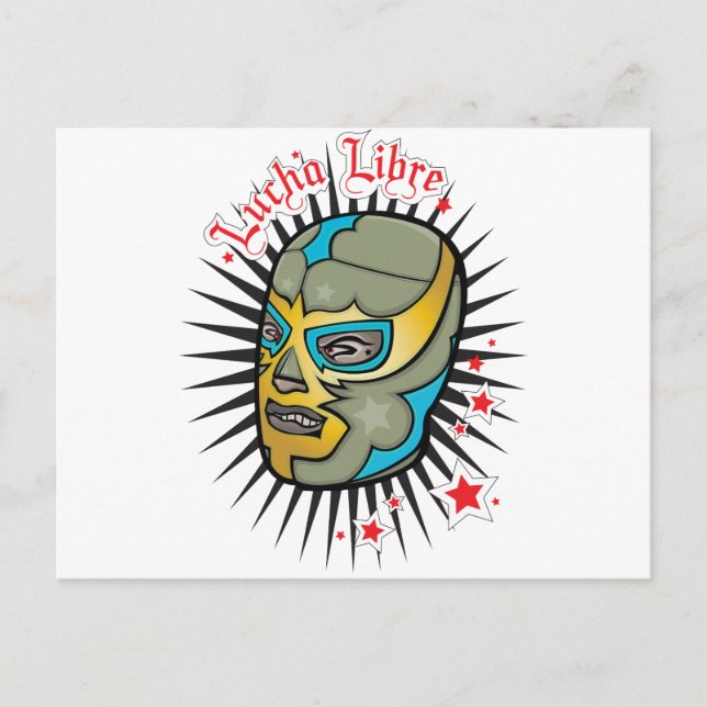 Lucha Libre Mexican Wrestling Mask Vykort (Framsida)
