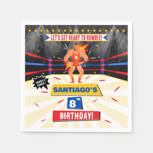 Lucha Libre Mexican Wrestling Party Pappersservett (Framsidan)