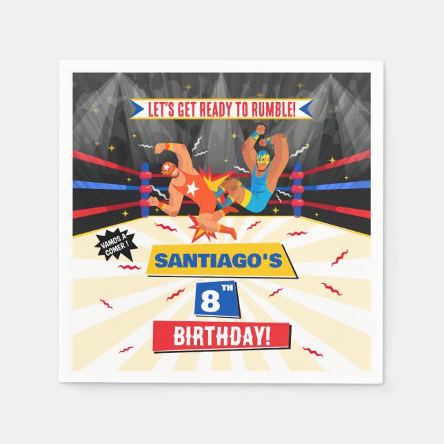 Lucha Libre Mexican Wrestling Party Pappersservett (Framsidan)