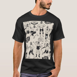 Lucha Libre: Mexikanska Wrestler mönster T Shirt