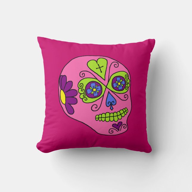 Lucha Libre Socker Skalle Kudde (Framsida)