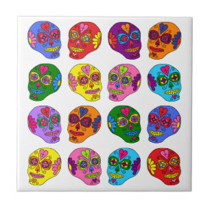 Lucha Libre Sugar Skull Kakelplatta