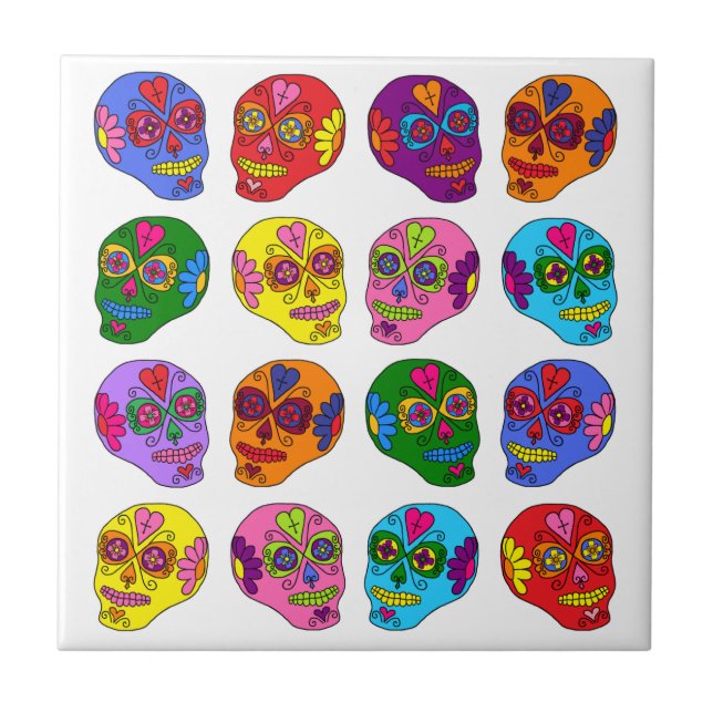 Lucha Libre Sugar Skull Kakelplatta (Framsidan)