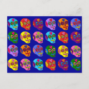 Lucha Libre Sugar Skull Vykort