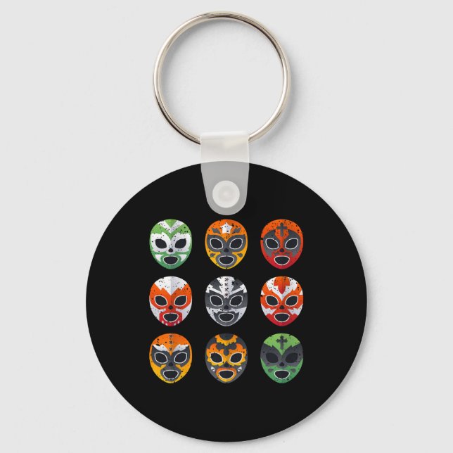 Lucha Libre Wrestling Mask Cinco De Mayo Mexikansk Nyckelring (Framsida)