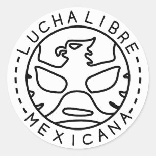 Lucha Logotyp#1mono Runt Klistermärke