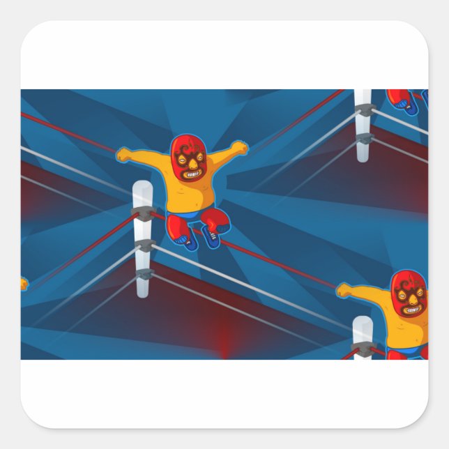 luchador fyrkantigt klistermärke (Framsida)