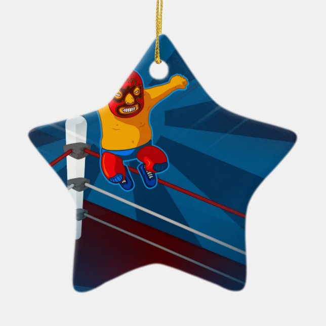 luchador julgransprydnad keramik (Framsidan)