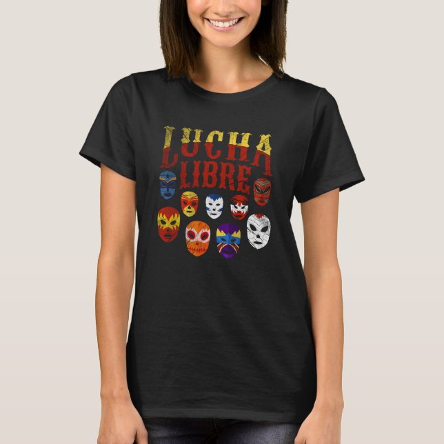 Luchador Mask Lucha Libre 2 T Shirt (Framsida)