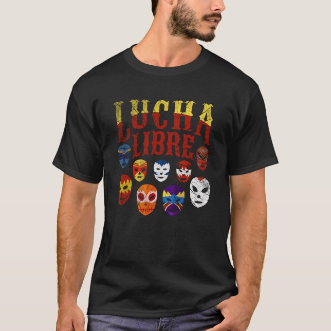 Luchador Masks Lucha Libre  2 T Shirt (Framsida)