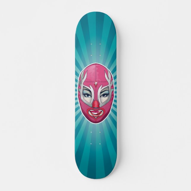 Luchagirl Old School Skateboard Bräda 18 Cm (Framsida)