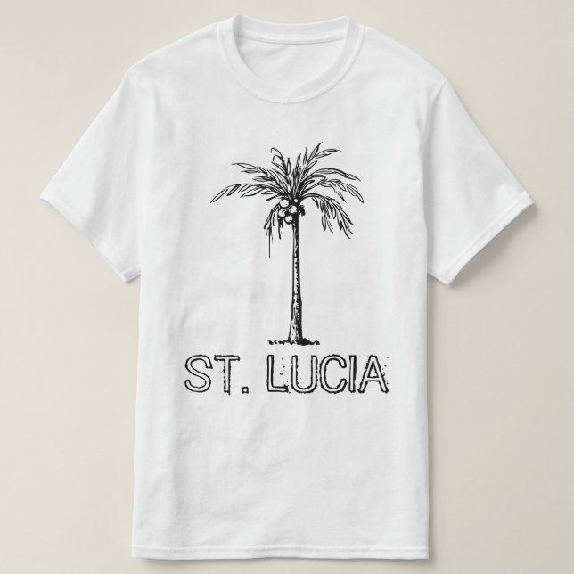 Lucia coconut träd svartvit design t shirt (Design framsida)
