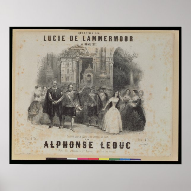 Lucia de Lammermoor' av Gaetano Donizetti Poster (Framsidan)