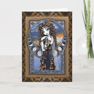 "Lucia" Gothic Flower Måne Fairy Art Greeting Card Kort