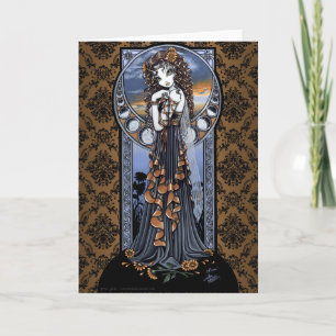 "Lucia" Gothic Flower Måne Fairy Art Greeting Card Kort