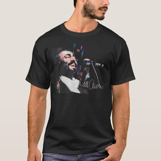 Luciano Pavarotti Essential Porträtt  T Shirt (Framsida)