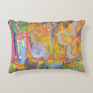 Lucid Dreamer Rosa Rainbow Abstrakt Painting Art Prydnadskudde