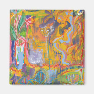Lucid Dreamer Rosa Rainbow Abstrakt Painting Art T Magnet