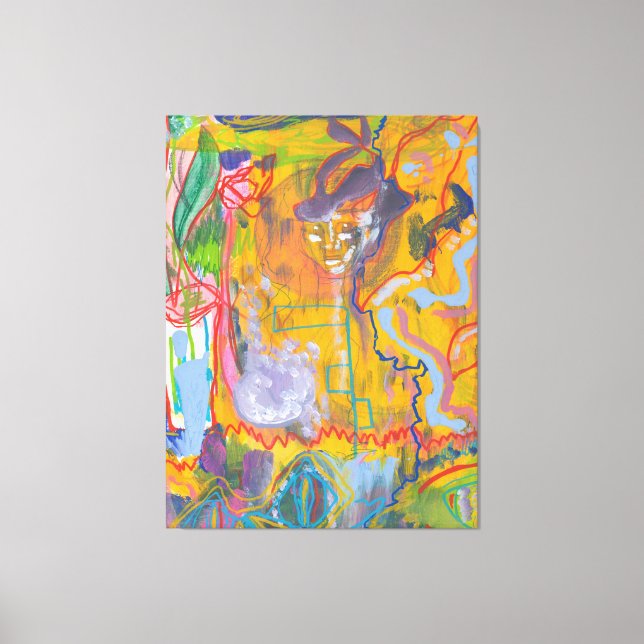 Lucid Dreamer Rosa Rainbow Stretched Kanvastryck (Framsida)