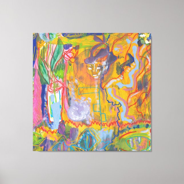 Lucid Dreamer Rosa Rainbow Stretched Kanvastryck (Framsida)