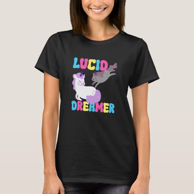 Lucid Dreamer Unicorn Spiritual Lucid Dream Dreami T Shirt (Framsida)