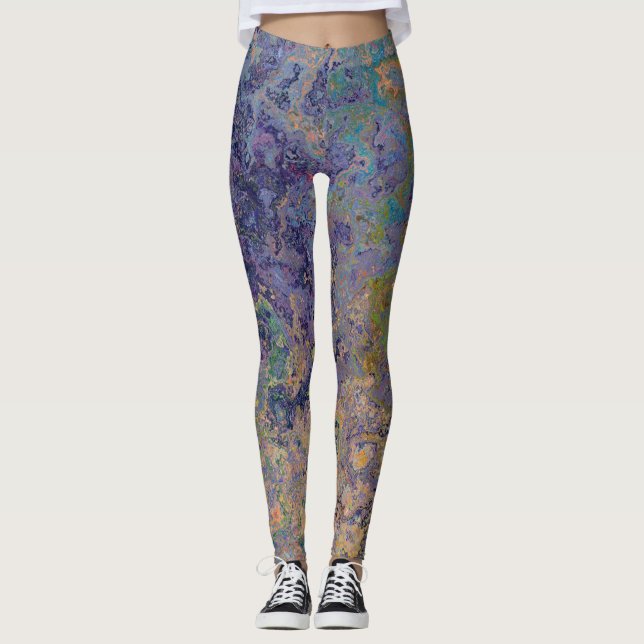 Lucid Dreams Alcohol Bläck Abstrakt Leggings (Framsida)