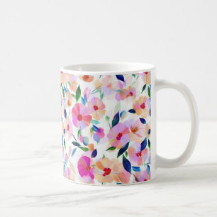 Lucid Flowers Blommigt Vibrant Botanical Colorful Kaffemugg