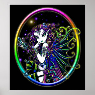 "Lucidia" Crystal regnbågefe Poster