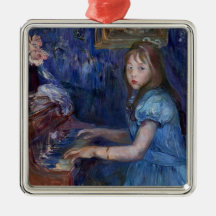 Lucie Leon spelar piano (av Berthe Morisot)