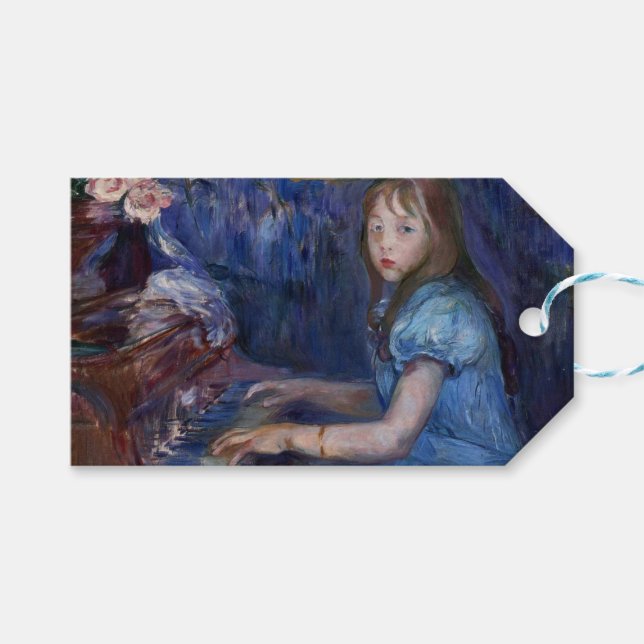 Lucie Leon spelar Piano (av Berthe Morisot) Presentetikett (Framsidan (Horisontell))
